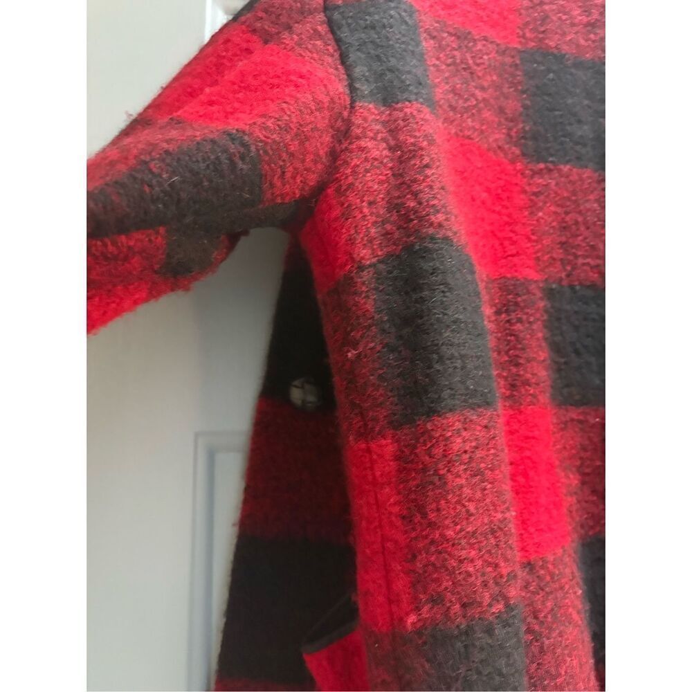 Aritzia Wilfred Free Red Black Plaid Wool Blend Jacket Coat - Picture 12 of 12